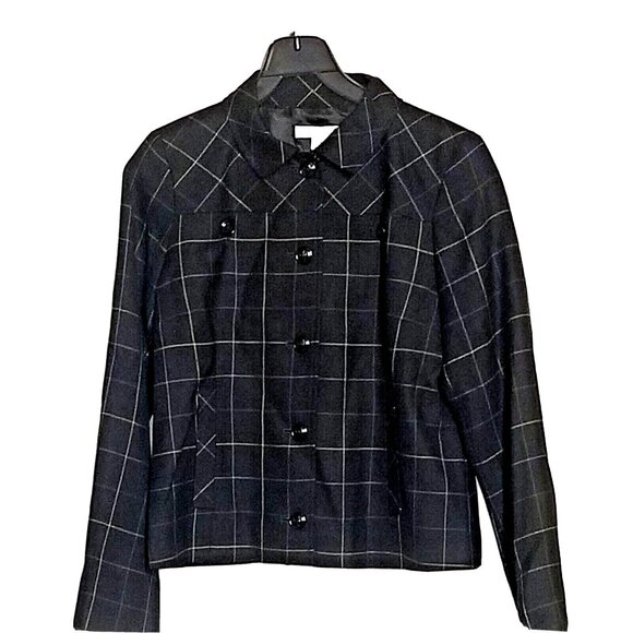 Vintage Pendleton Black Wool Cropped Blazer Jacket Womens Size 8 Preppy Classic - Picture 3 of 11